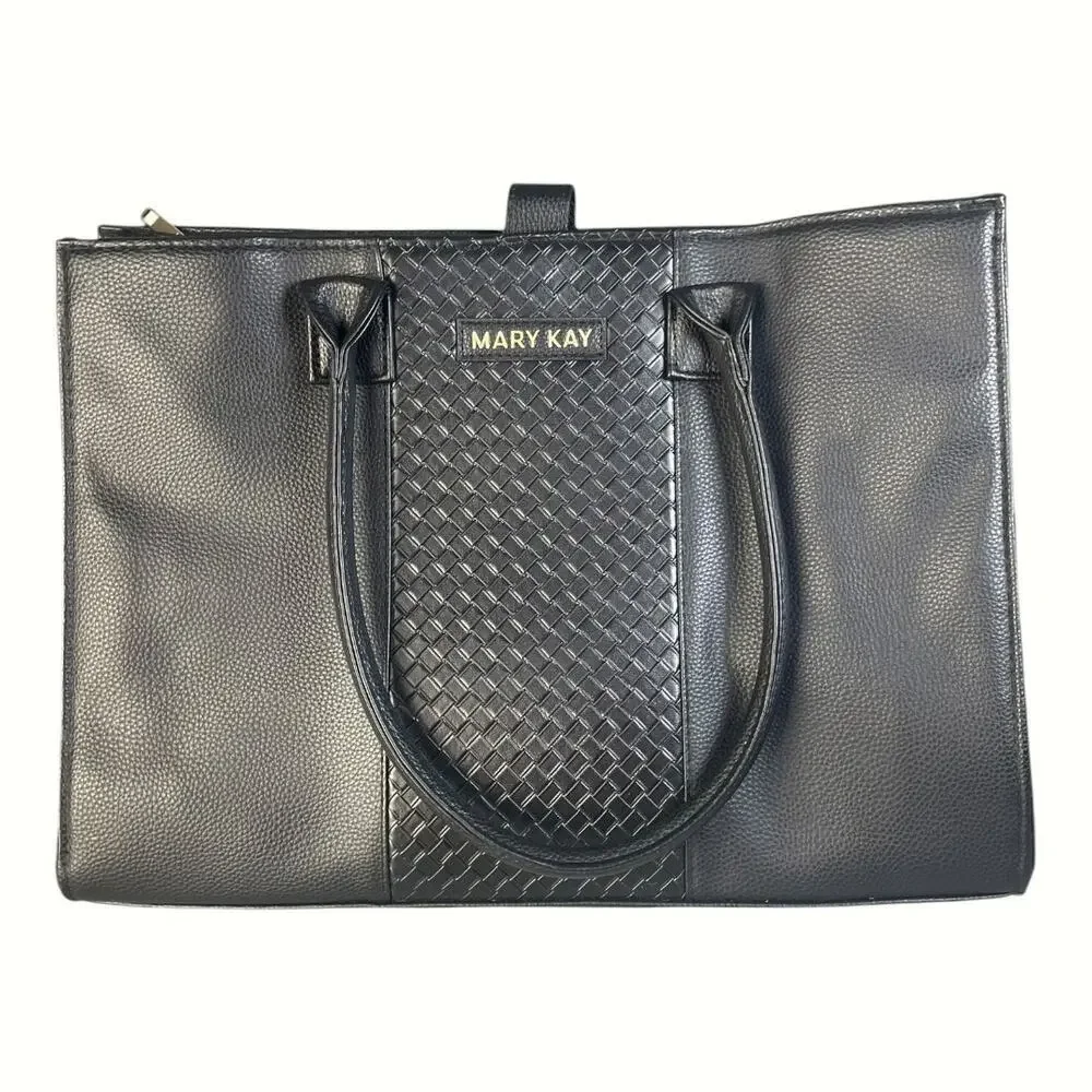 Mary Kay Black Faux Leather Consultant Tote Bag